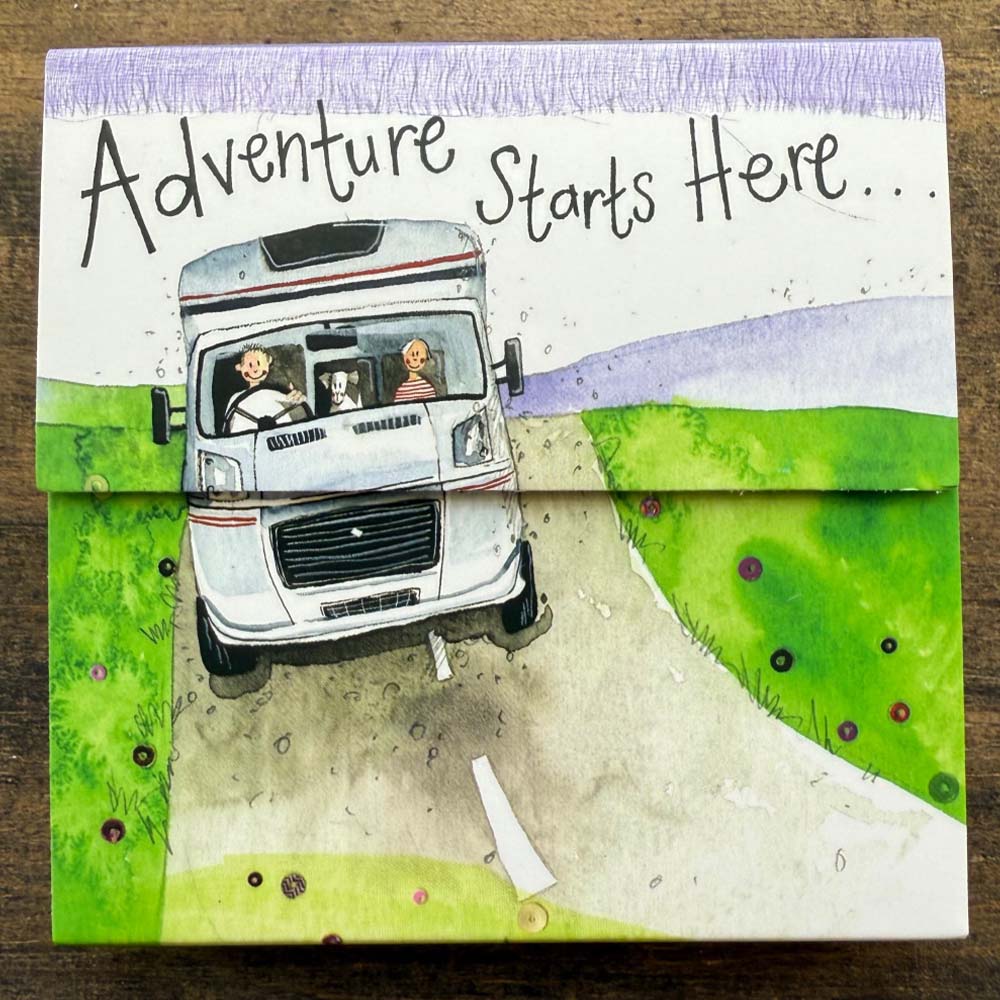 Adventure Starts Here | Mini Motorhome Notepad | Magnet Shut | Little Gift