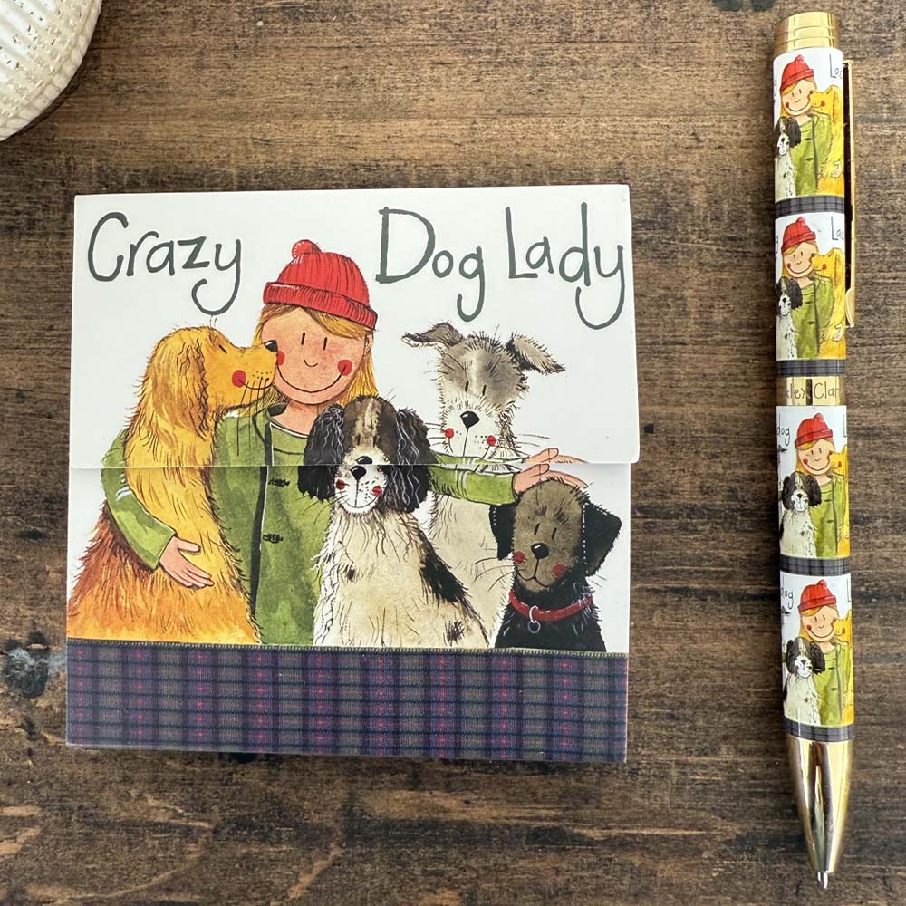 Crazy Dog Lady | Mini Pet Themed Notepad | Magnet Shut | Little Gift