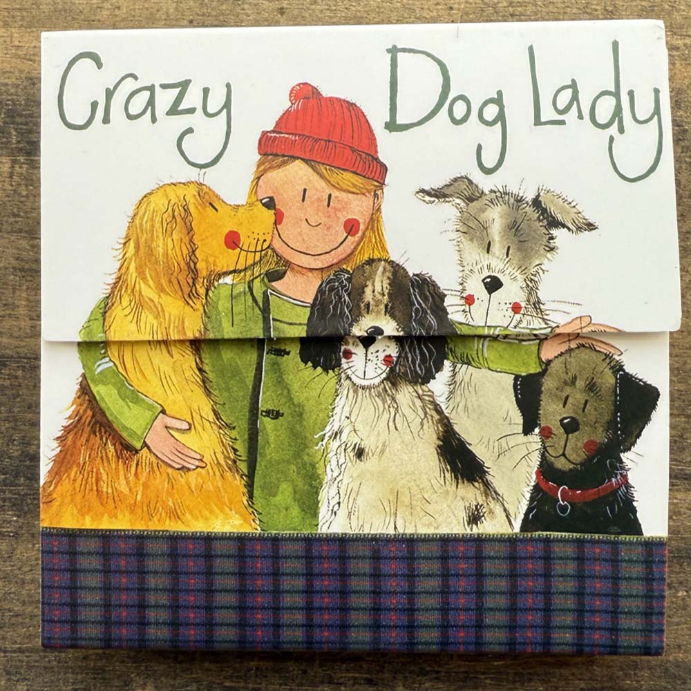 Crazy Dog Lady | Mini Pet Themed Notepad | Magnet Shut | Little Gift