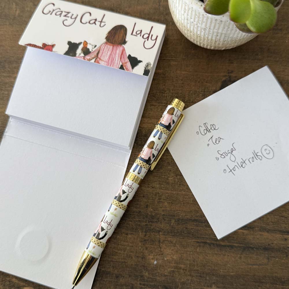 Crazy Cat Lady | Mini Pet Themed Notepad | Magnet Shut | Little Gift