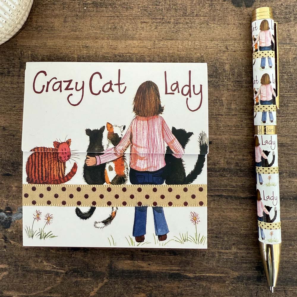 Crazy Cat Lady | Mini Pet Themed Notepad | Magnet Shut | Little Gift