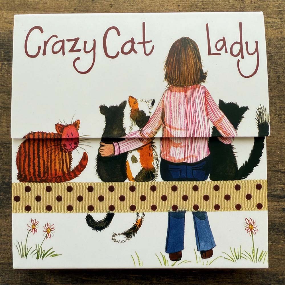 Crazy Cat Lady | Mini Pet Themed Notepad | Magnet Shut | Little Gift
