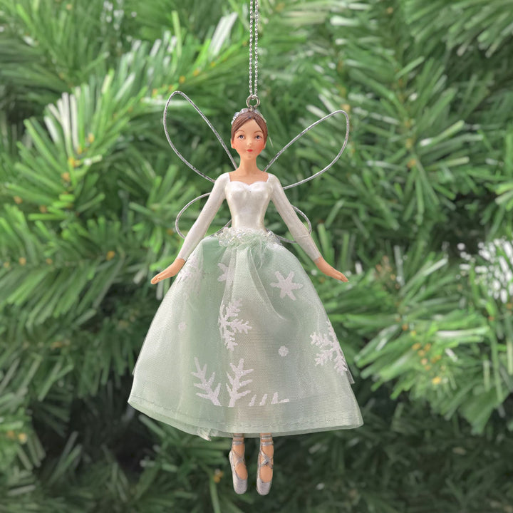 Ice Green | Snowflake Fairy | Christmas Tree Decoration | 13cm | Gisela Graham