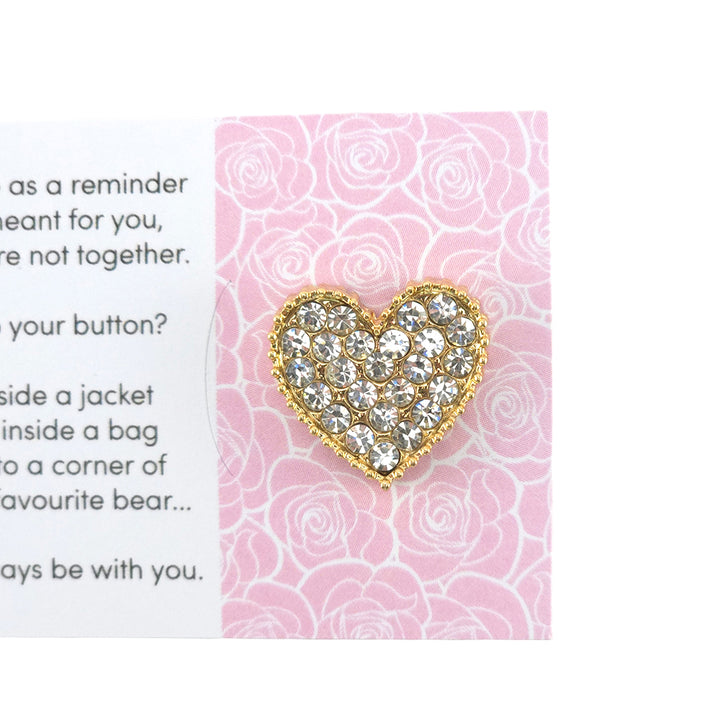 Happy Mother's Day | Diamante Heart | Button Wishes Sew On Token | Mini Gift