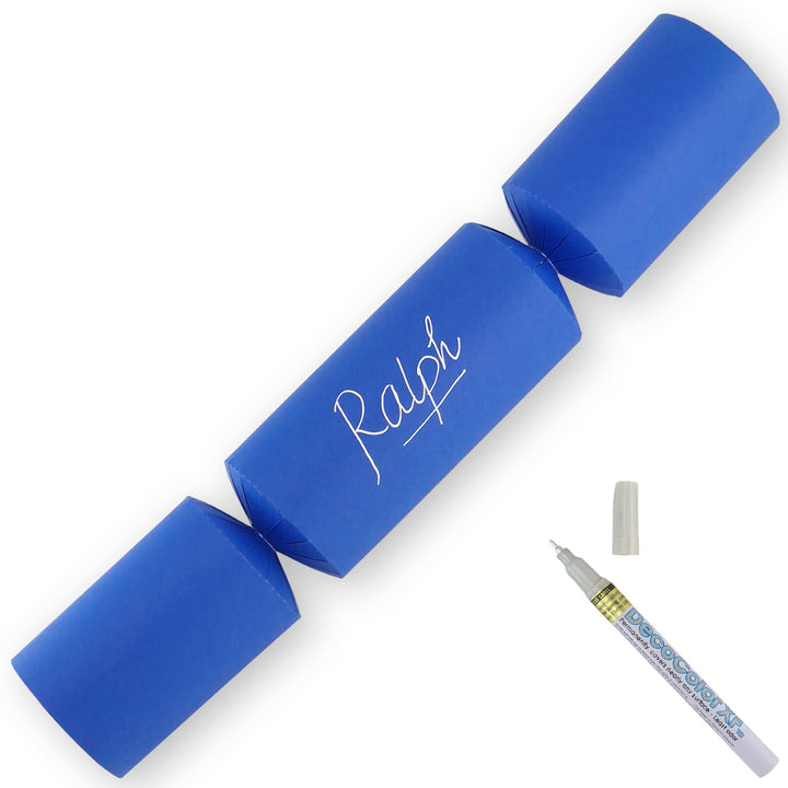 Royal Blue | 12 Personalise Your Own Crackers | Make & Fill Your Own | With Pen