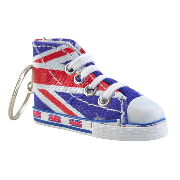 Union Jack | Canvas High Top Trainer Keyring | Mini Gift | Cracker Filler