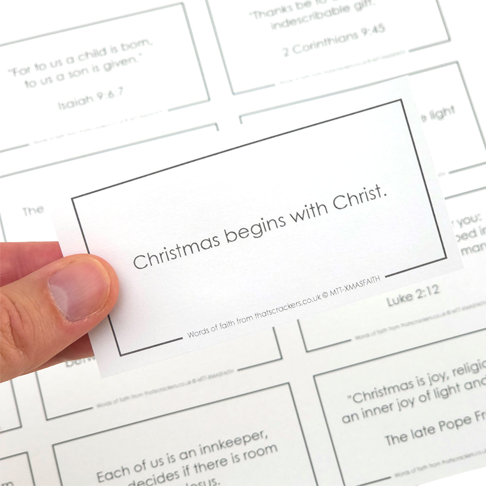 Christian Faith Mottoes | Set of 12 | For Cracker Making