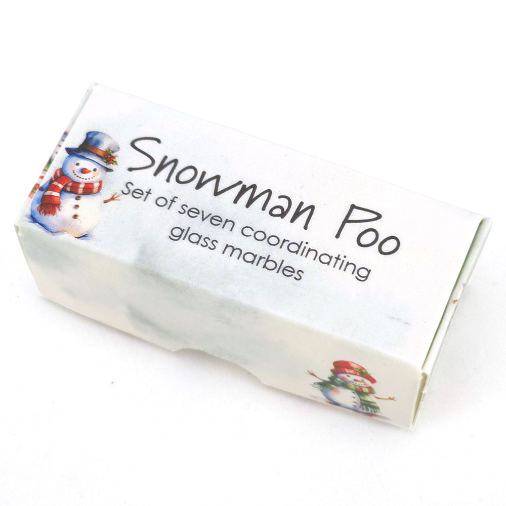 Snowman Poos | Mini Box of Marbles for Kids | Cracker Filler | Party Bag Gift