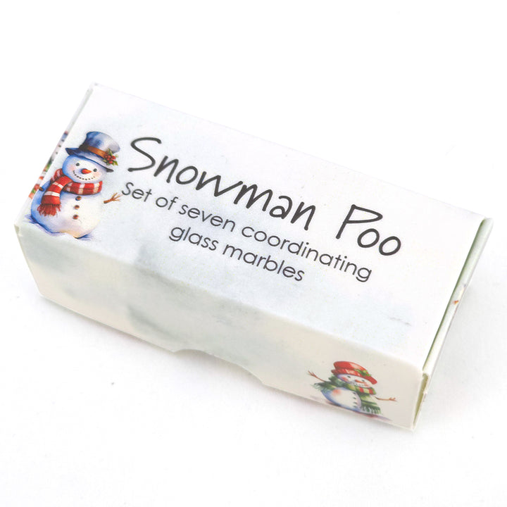 Snowman Poos | Mini Box of Marbles for Kids | Cracker Filler | Party Bag Gift
