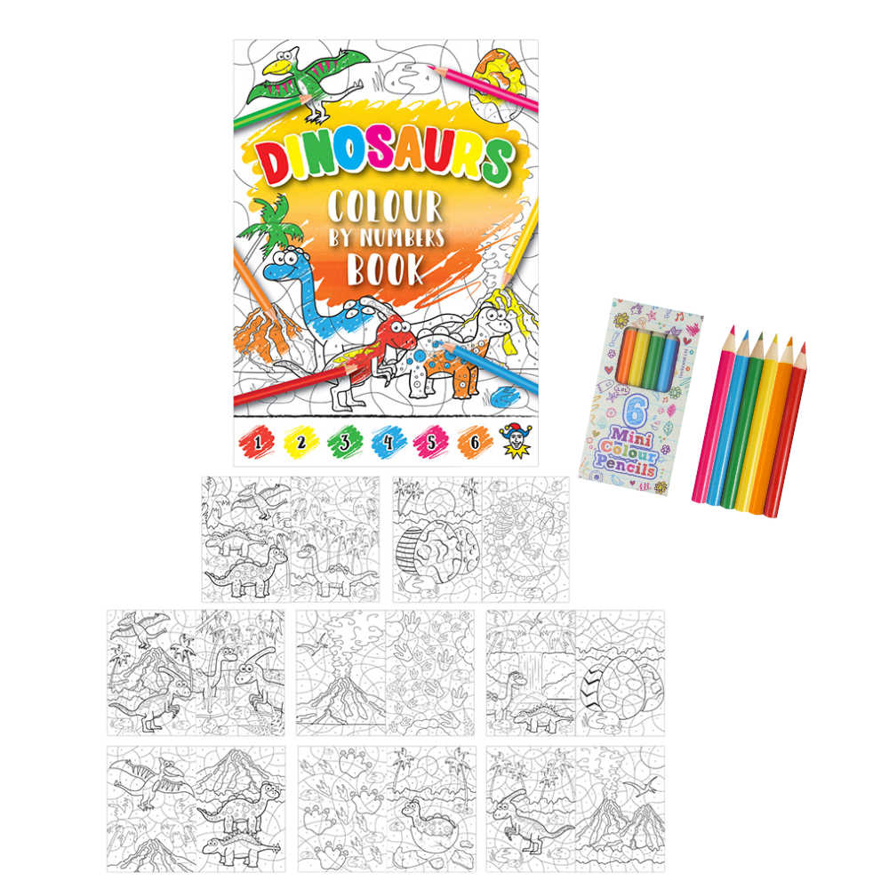 Mini Colour by Numbers Book for Kids | Little Gift | Optional Pencil Crayons