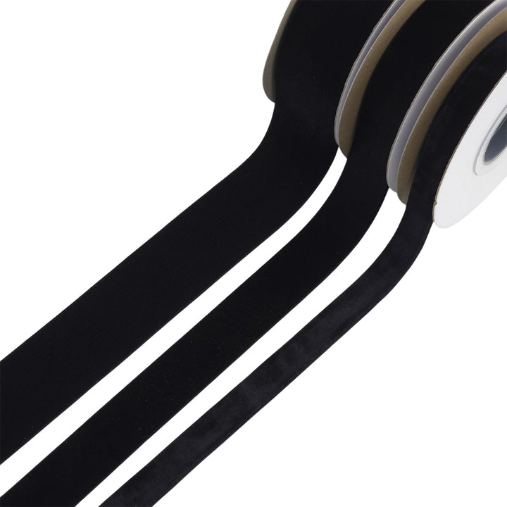 Black Velvet Ribbon | 16, 25 or 38mm Wide | 5m Reel