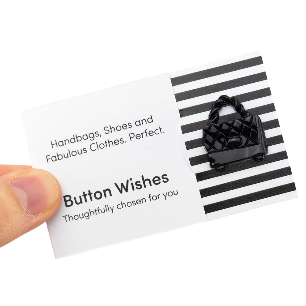 Handbags, Shoes & Fabulous Clothes | Button Wishes Sew On Token | Mini Gift