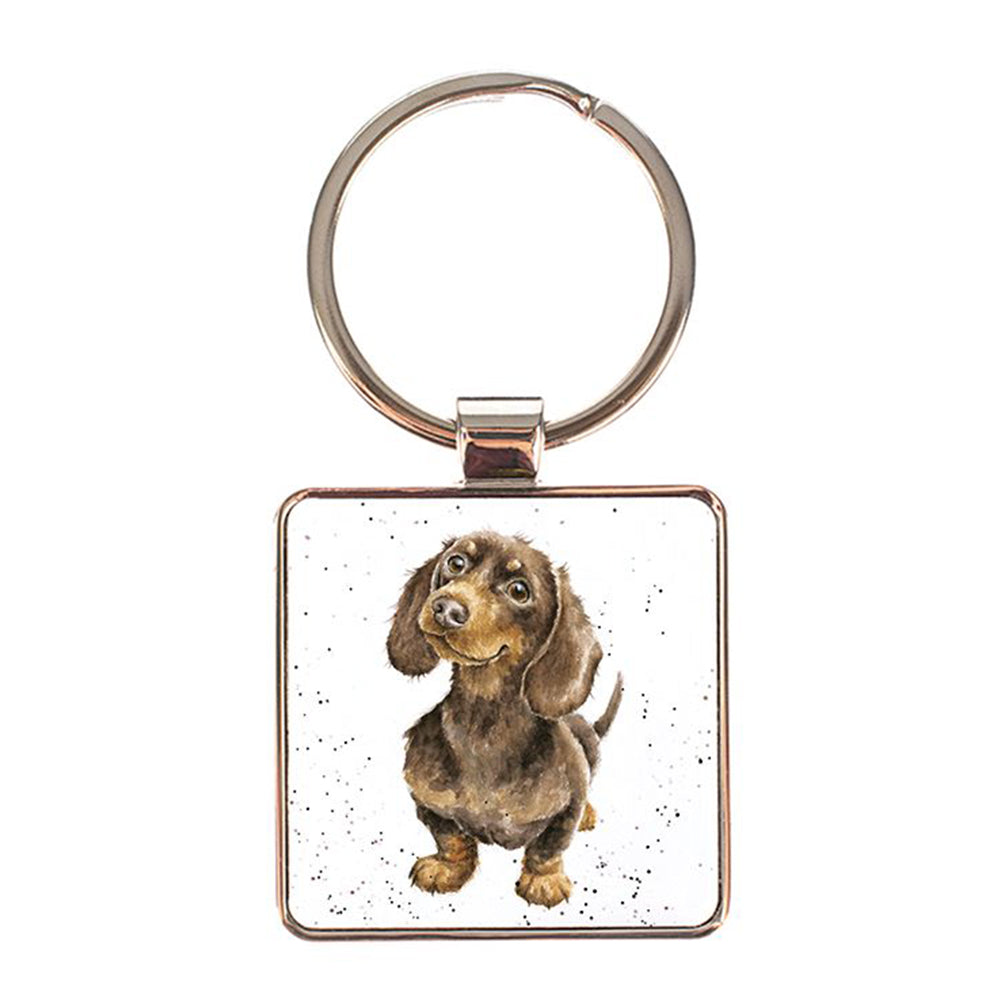 Waggy Dachshund | Metal Keyring | Cracker Filler | Mini Gift | Wrendale Designs