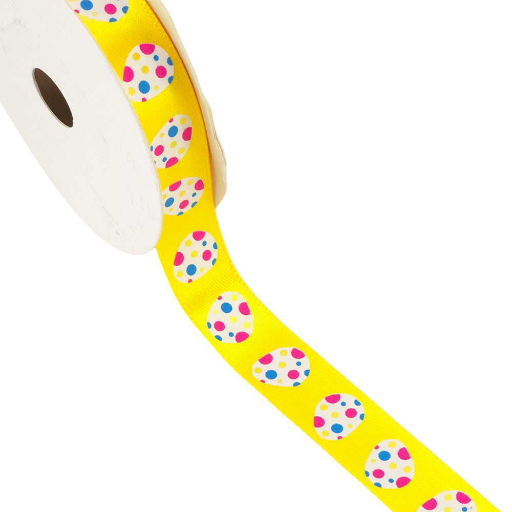 Easter Eggs | Bright Pink or Yellow Satin Ribbon | 15mm Wide | 10m Reel