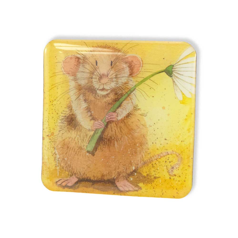 Field Mouse & Daisy | Fridge Magnet | Mini Gift | Cracker Filler