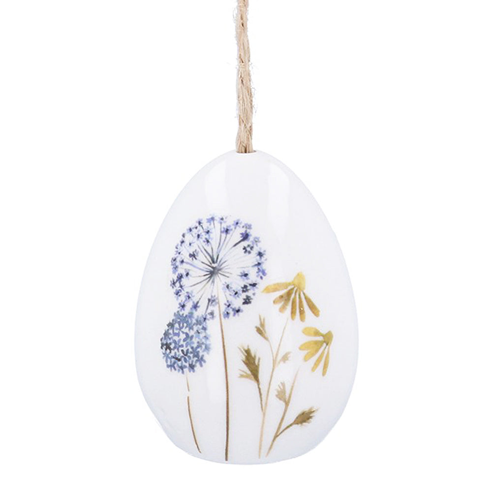 Wild Meadow | Ceramic Hanging Egg | Single | Easter Tree Decoration