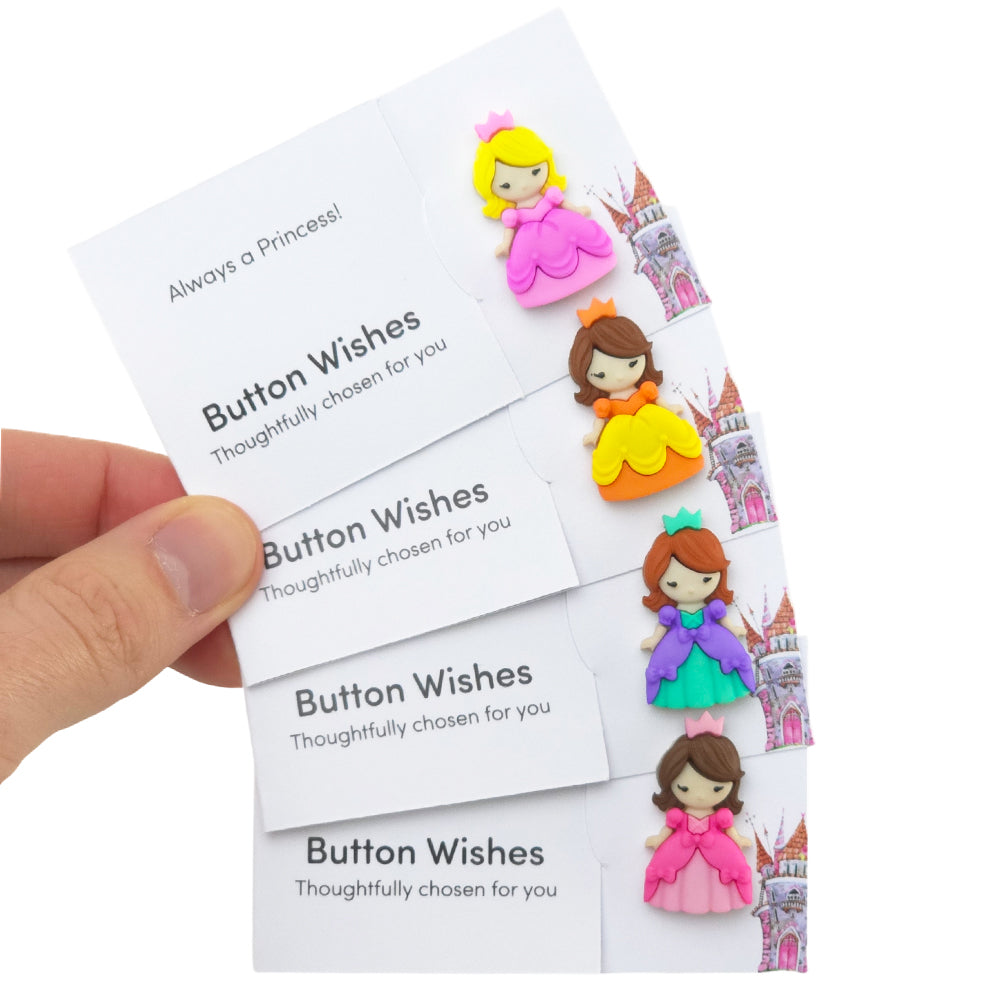 Always a Princess! | Button Wishes Sew On Token | Mini Gift | Cracker Filler