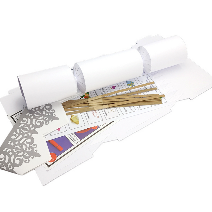 Basic White Make &amp; Fill Your Own DIY Recyclable Christmas Cracker Craft Kit
