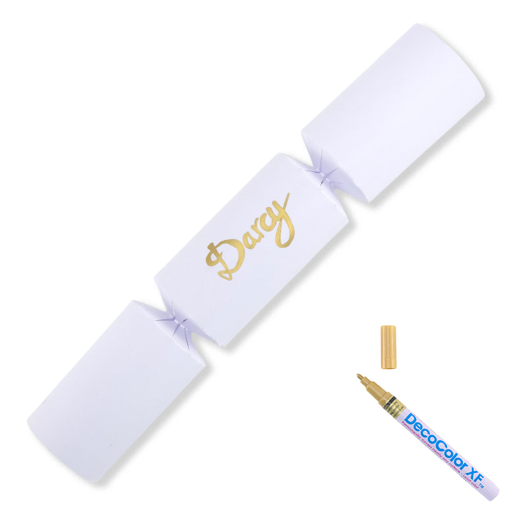 White | 12 Personalise Your Own Crackers | Make &amp; Fill Your Own | With Pen
