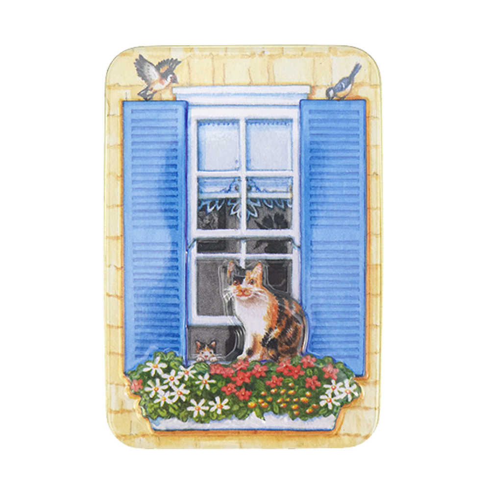 Window Box Cats | Cute Fillable Tin | Little Gift | 11 x 7.5cm