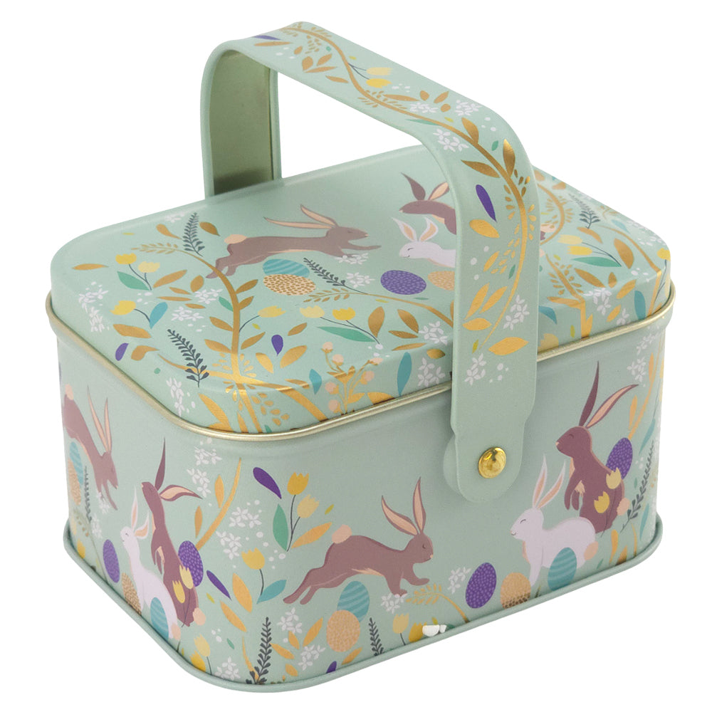 Sara Miller | Fillable Easter Basket Style Tin with Handle | Lovely Gift Idea