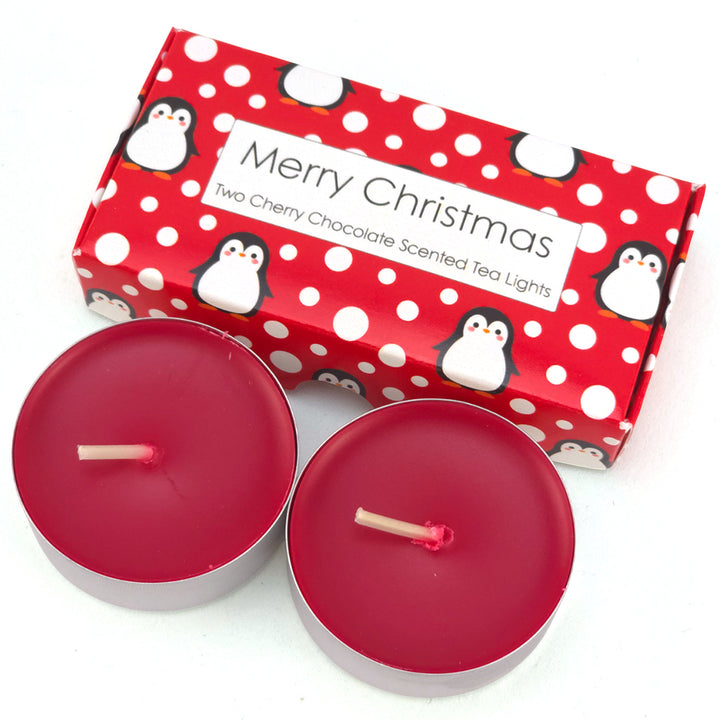 Chocolate & Cherry Tealights | Snowtime Penguin | Mini Gift | Cracker Filler