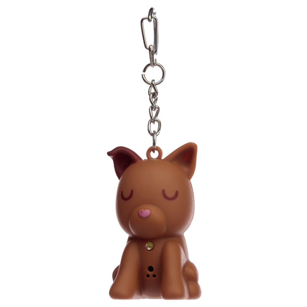 Brown Dog Keyring | LED Torch & Barking Sound | Mini Gift | Cracker Filler