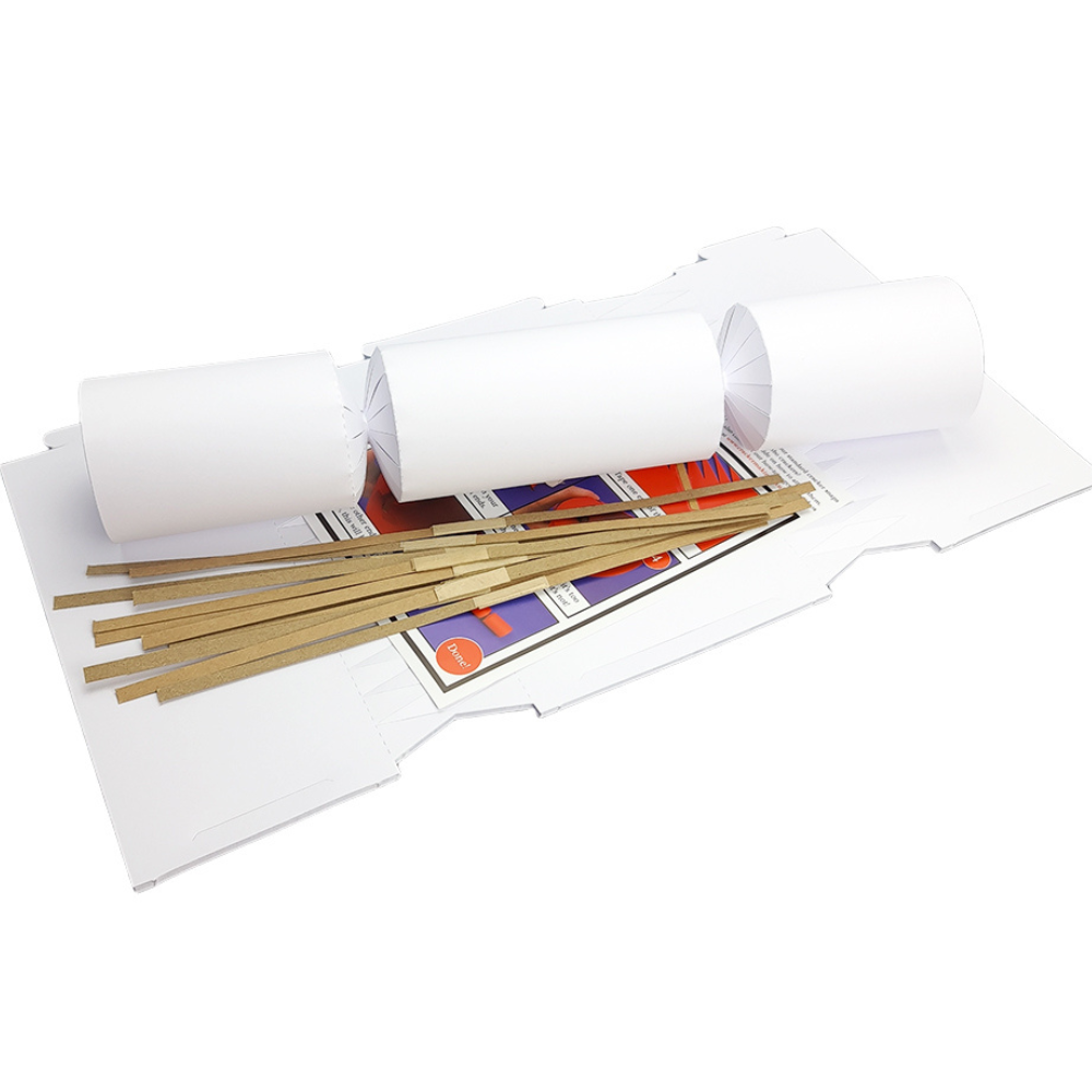 Basic White Make & Fill Your Own DIY Recyclable Christmas Cracker Craft Kit