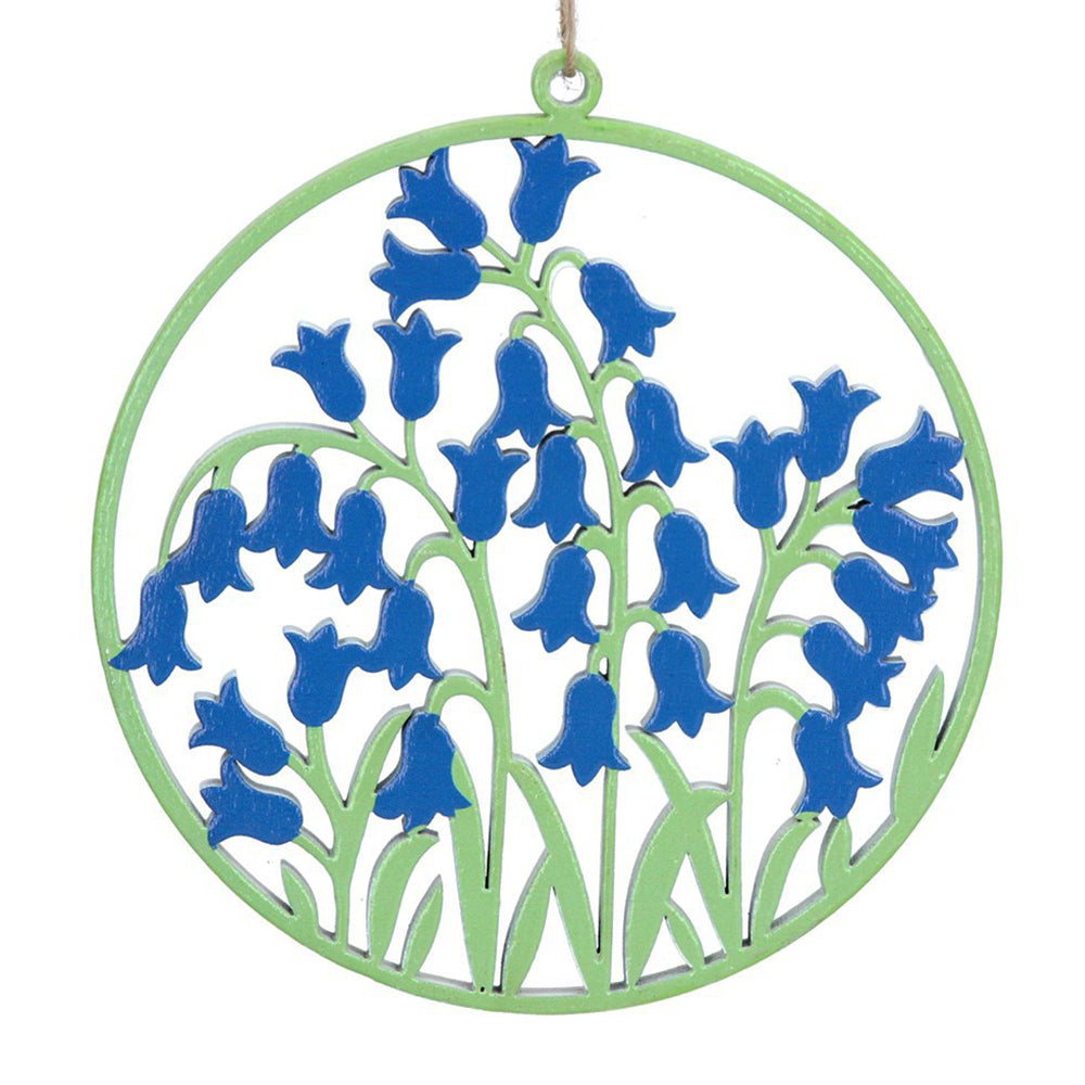 Filigree Bluebells | Wooden Hanging Ornament | 10cm Wide