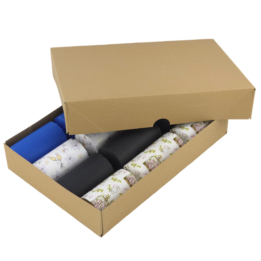 White or Kraft | Basic Box for Standard Handmade Crackers | Holds 4