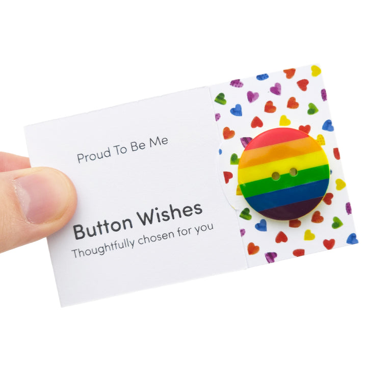 Proud To Be Me | Rainbow | Button Wishes Sew On Token | Cracker Filler