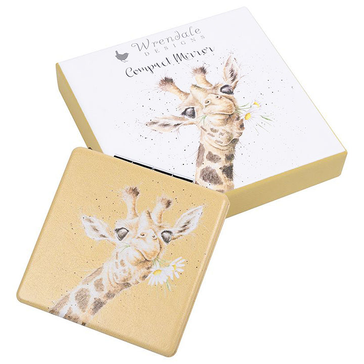 Daisy Chomping Giraffe | Compact Mirror | Ladies Handbag Gift | Wrendale Designs