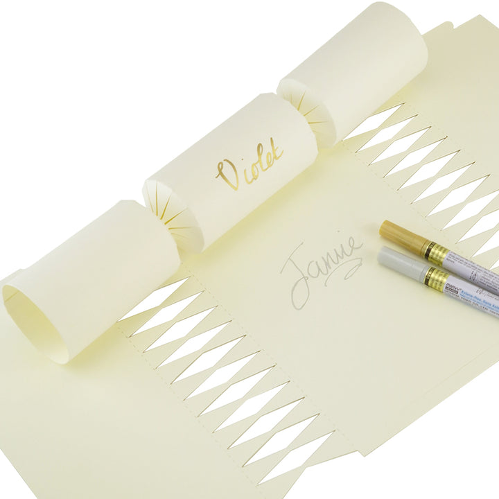 Ivory | 12 Personalise Your Own Crackers | Make &amp; Fill Your Own | With Pen