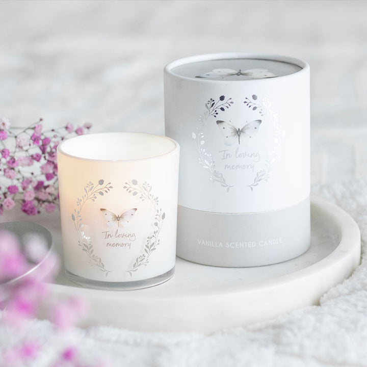 In Loving Memory Butterfly | Vanilla Scented Candle | 35hr Burn | Remembrance