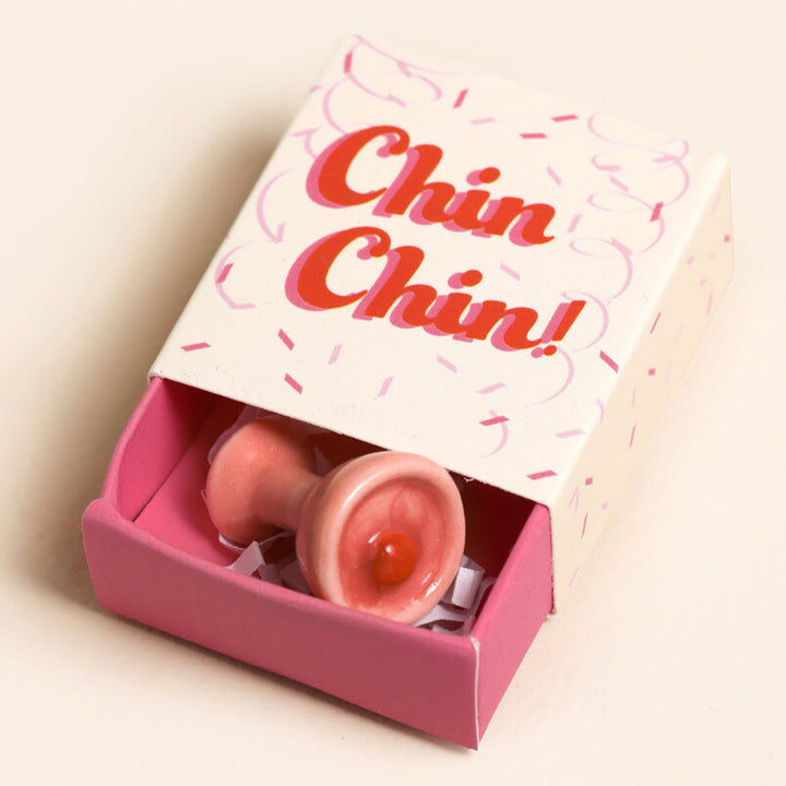Chin Chin | Mini Matchbox & Pink Martini Token | Little Gift | Cracker Filler