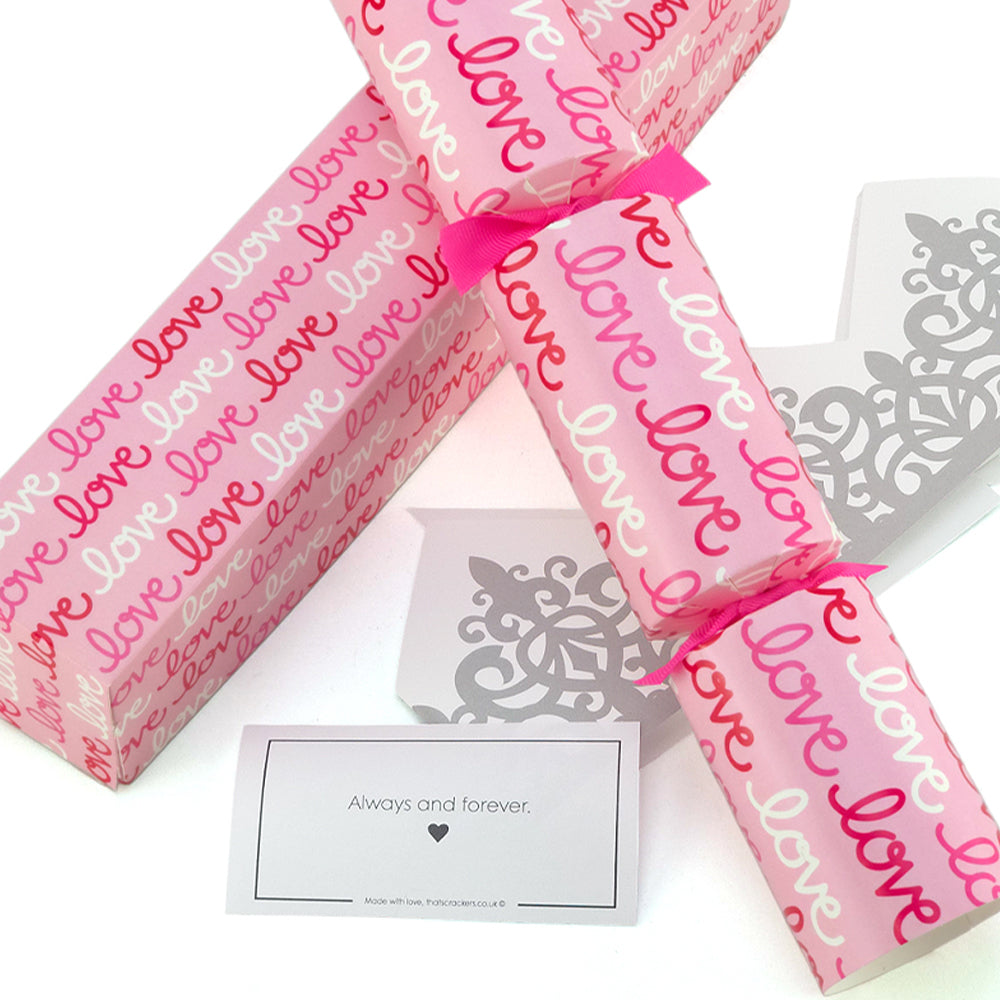 Love Love Love | Single Valentines Day Cracker | Empty and Ready to Fill