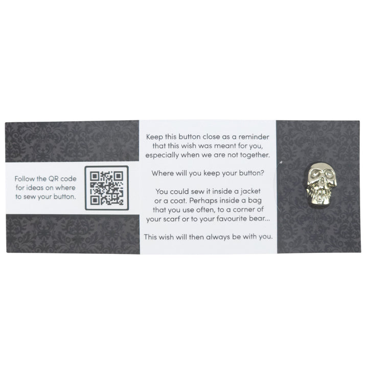 Not a People Person | Silver Skull | Button Wishes Sew On Token | Little Gift