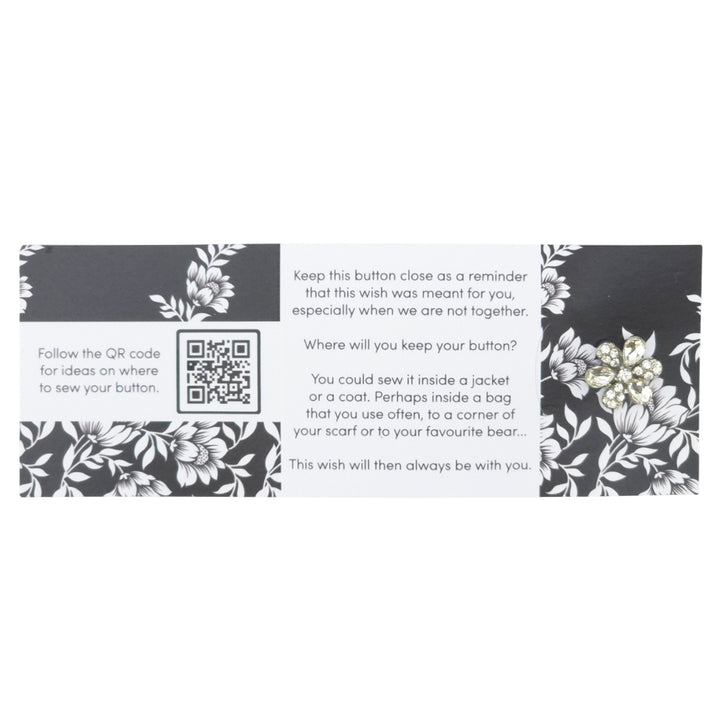 Thank you | Diamante Flower | Button Wishes Sew On Token | Cracker Filler