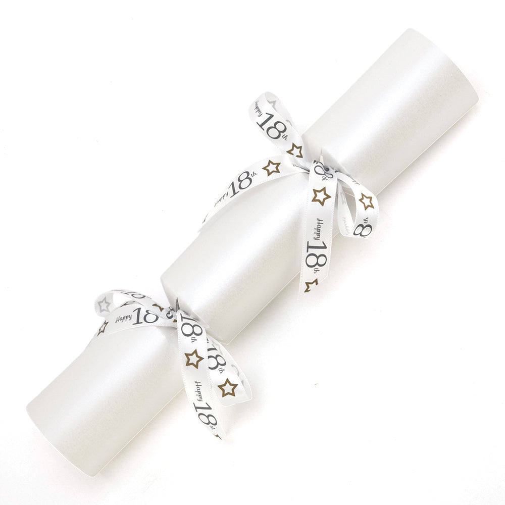 Milestone Birthday Complete Craft Kit &amp; Ribbon | 4 Standard Pearl White Crackers