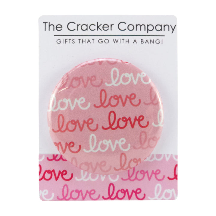 Love Love Love | 38mm Button Pin Badge | Little Valentines Gift | Cracker Filler