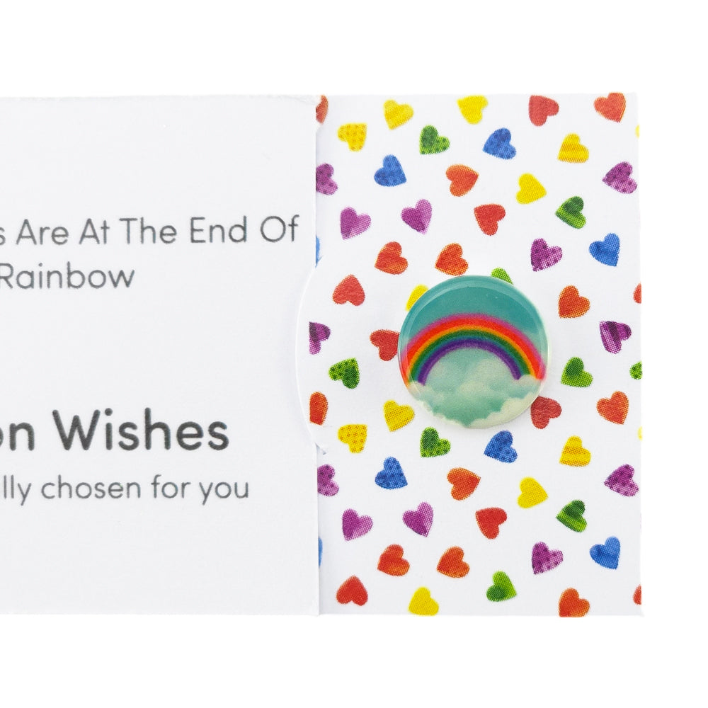 Dreams Are At The End of a Rainbow | Button Wishes Sew On Token | Mini Gift