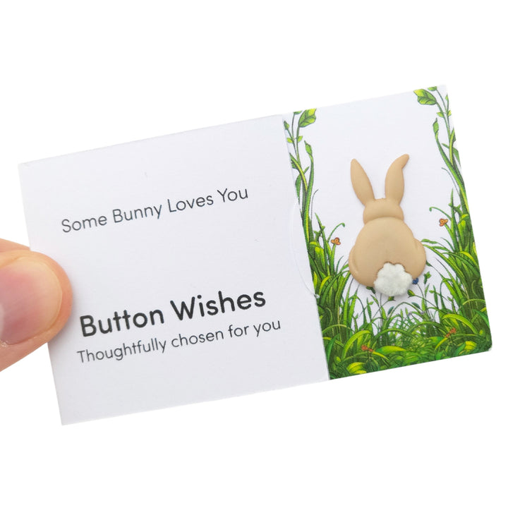 Some Bunny Loves You | Button Wishes Sew On Token | Mini Gift | Cracker Filler