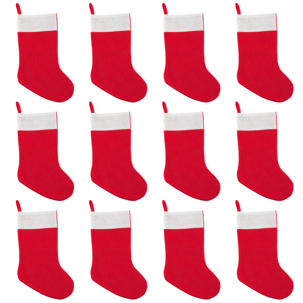 Basic Red Felt Christmas Stocking | 41cm Long