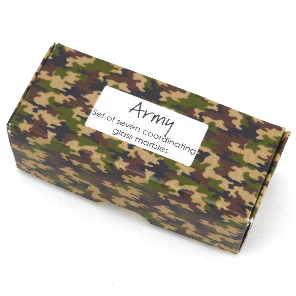 Army Camouflage | Mini Box of Marbles for Kids | Cracker Filler | Party Bag Gift
