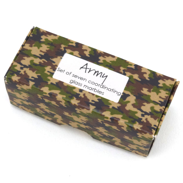 Army Camouflage | Mini Box of Marbles for Kids | Cracker Filler | Party Bag Gift