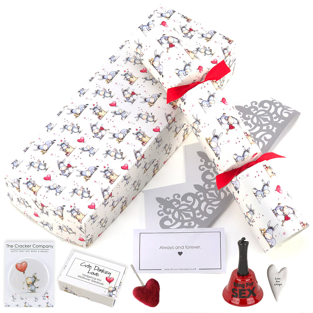 Cute Donkey Love | Single Filled Valentine's Day Cracker | Choice of Gifts