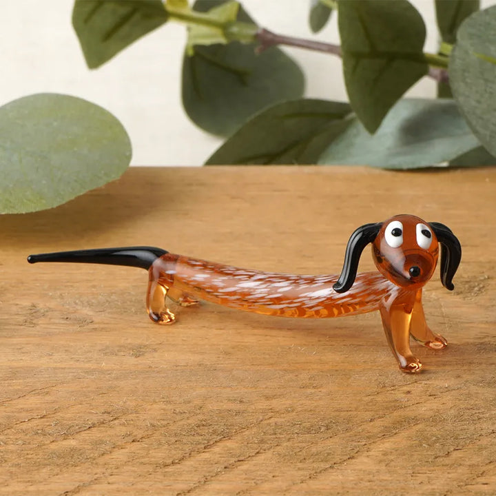 Little Glass Sausage Dog Ornament | Boxed Mini Dachshund Gift