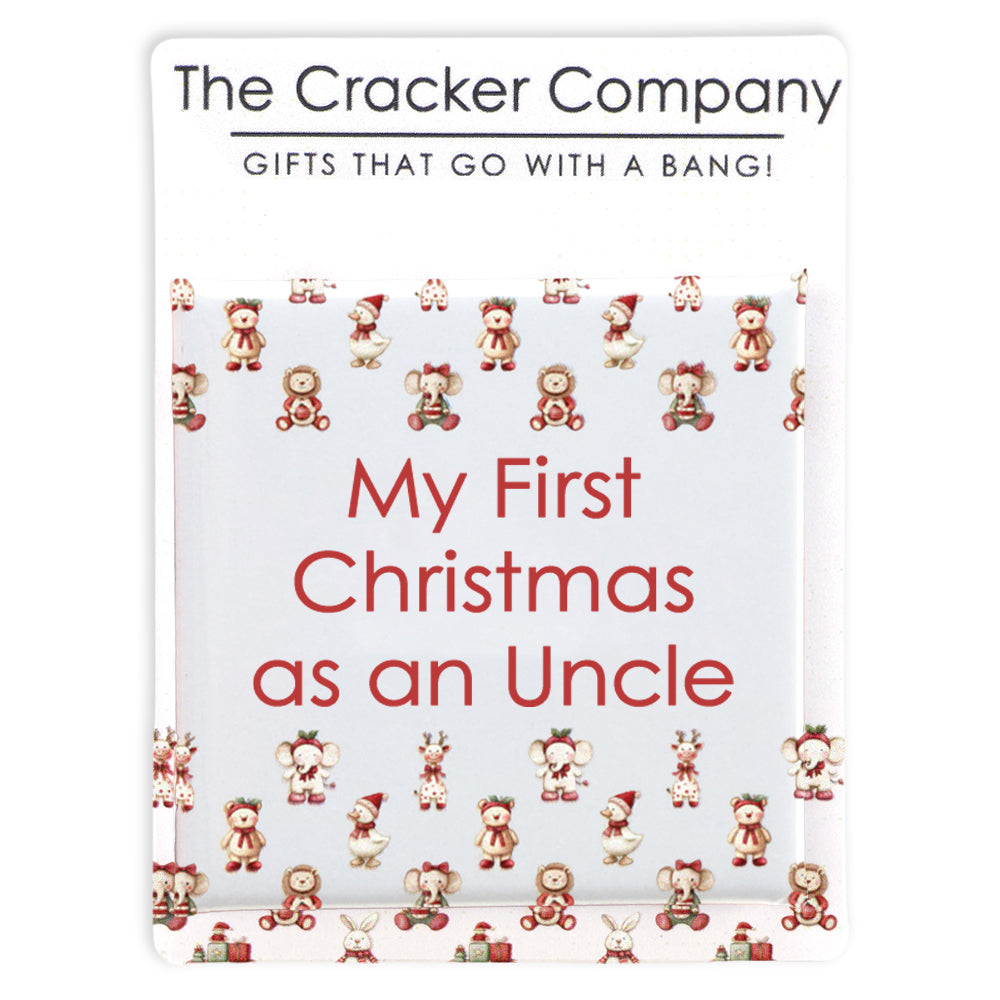 My First Christmas as an Uncle | 38mm Square Pin Badge | Cracker Filler Gift