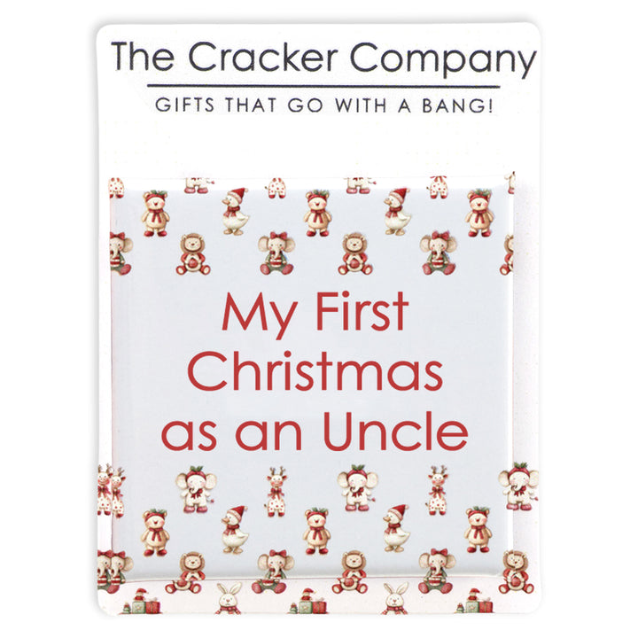 My First Christmas as an Uncle | 38mm Square Pin Badge | Cracker Filler Gift