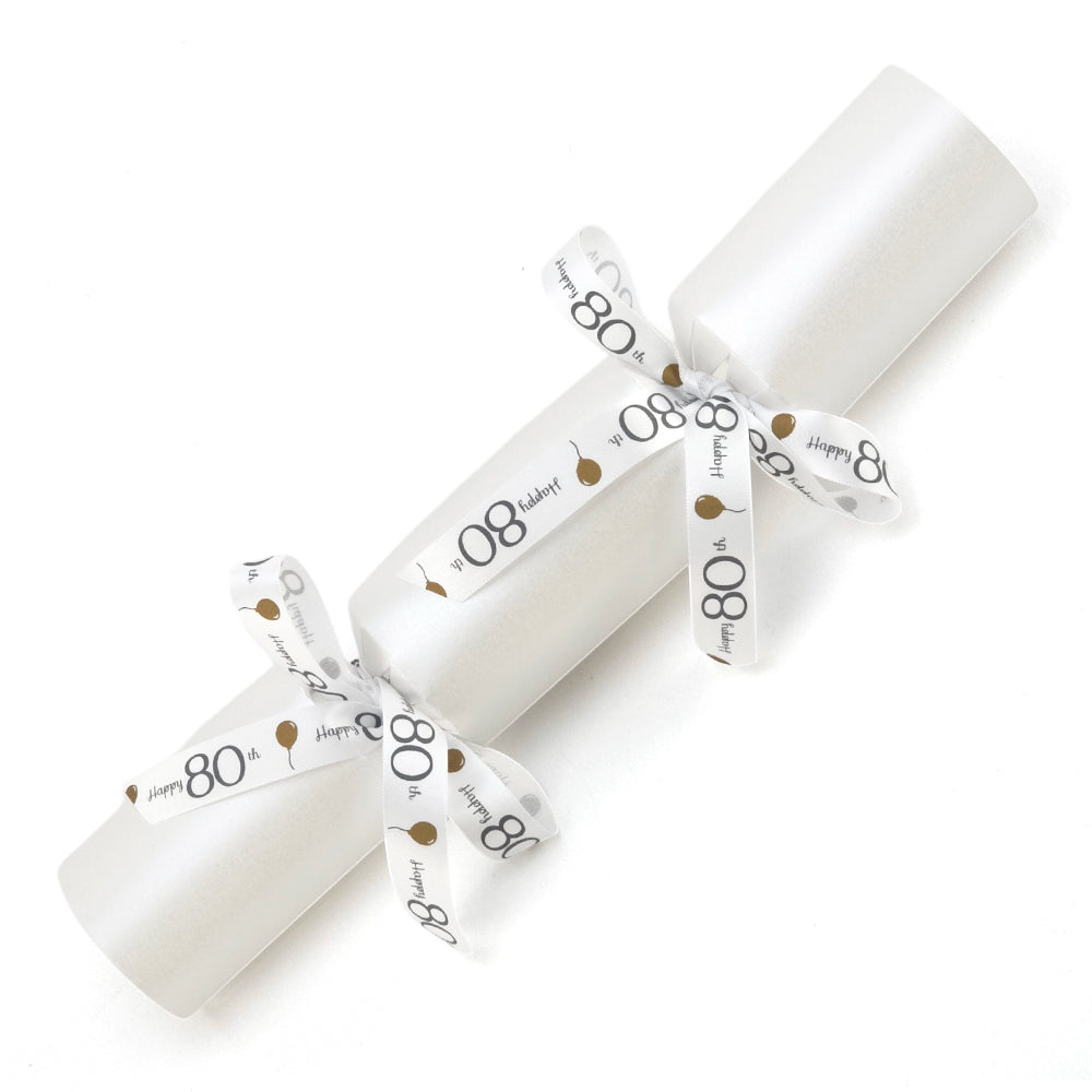 Milestone Birthday Complete Craft Kit &amp; Ribbon | 4 Standard Pearl White Crackers